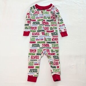 carter's christmas thermal waffle knit snap footless sleeper pajamas 18 months